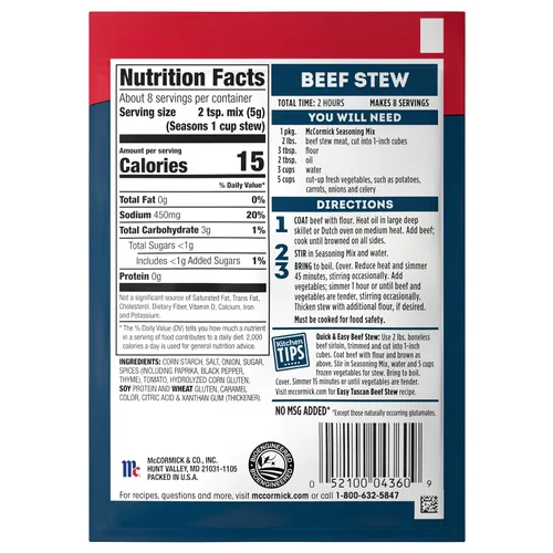 Vista 21 de Mezcla de condimento para estofado de ternera McCormick, 1.5 oz