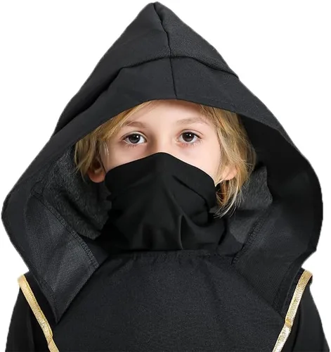Vista 2 de AOKGLC Disfraz de Ninja de lujo para niños, disfraz de Ninja de Halloween UpCreatio, disfraz de ninja para niños, trae accesorios de ninja