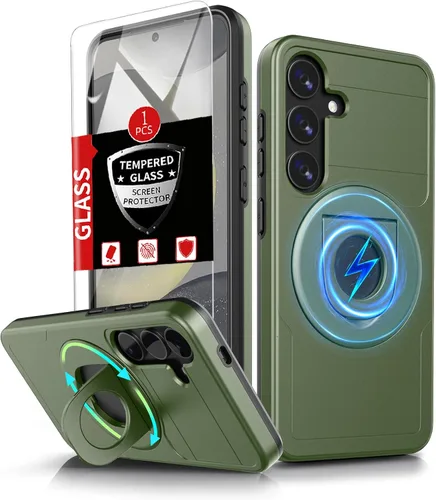 Vista 43 de Funda para Samsung Galaxy S21 FE con 2 protectores de pantalla de vidrio templado, funda con función atril para Samsung Galaxy S21FE con cubierta