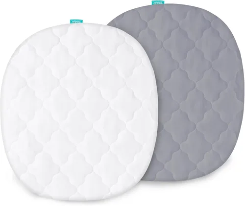 Vista 9 de Funda de colchón para moisés, se adapta a 18 x 30 pulgadas Halo Moisés Giratorio Fits Halo Bassinet Flex, Glide, Premiere & Luxe Series Sleeper, 2