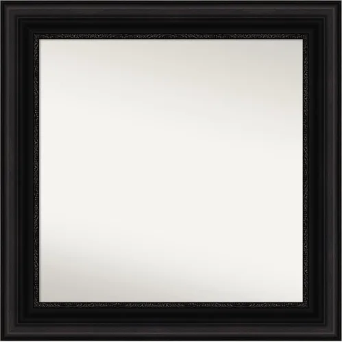 Vista 184 de Amanti Art Espejo personalizado, espejo de baño negro puente, espejo de pared o espejo de tocador de baño sobre el fregadero (26 x 26 pulgadas)