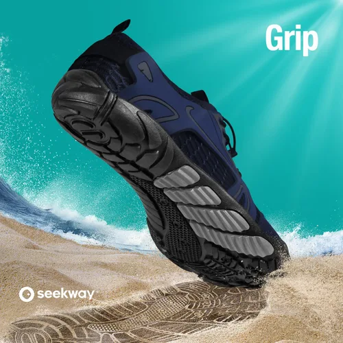 Vista 6 de SEEKWAY - Zapatos de agua unisex, de secado rápido, tipo calcetín y con sensación de pies descalzos para adultos ideales para playa, natación, río