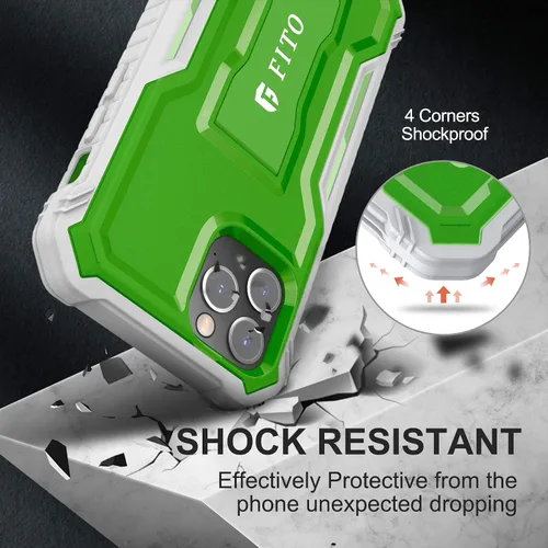 Vista 5 de FITO - Funda protectora de doble capa a prueba de golpes y cuerpo completo con protector de pantalla, soporte integrado