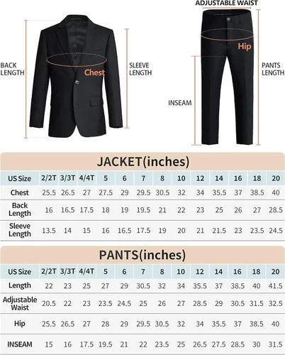 Vista 7 de ELPA ELPA Trajes para niños ajustados para niños, ropa formal para niños pequeños, para portador de anillos de boda, cumpleaños