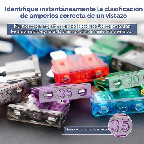 Vista 7 de Kit surtido de fusibles para automóvil de 120 piezas, fusibles