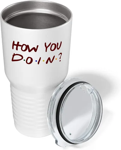 Vista 2 de Tazas con fotos personalizadas, vaso blanco de 30 onzas – Añade foto, logotipo, imagen o texto en tazas de café de acero inoxidable, vasos
