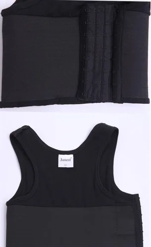 Vista 3 de BaronHong Tomboy Trans Lesbian Cotton Chest Binder Plus Size Short Tank Top