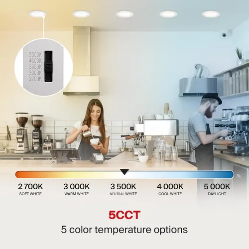 Vista 6 de ASD Luz empotrable con clasificación de fuego de 4 pulgadas, 5 colores 2700 K/3000 K/3500 K/4000 K/5000 K, 840 lúmenes, clasificación de fuego de 2