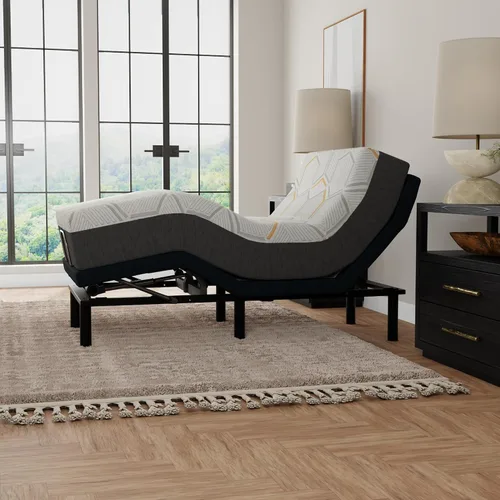 Vista 3 de Blissful Nights e5 - Base de cama ajustable con inclinación de la cabeza + colchón con infusión de gel de cobre de 12 pulgadas, masaje