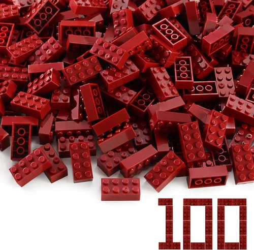 Vista 6 de 100 piezas 2 x 4 Ladrillos Piezas Negras Partes Clásico Juego Creativo Bloques de Construcción Juego de Partes Accesorios de Juguete Compatibles
