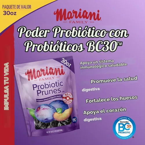 Vista 3 de Mariani Probiotic Prunes - Ciruelas pasas probióticas sin hueso sin azúcar, 30 onzas - Frutas secas a granel sin azúcar añadido - Ciruelas pasas