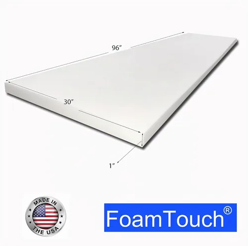 Vista 2 de FoamTouch Cojín de espuma para tapicería de alta densidad, 1 pulgada de alto x 30 pulgadas de ancho x 96 pulgadas de largo, fabricado en Estados