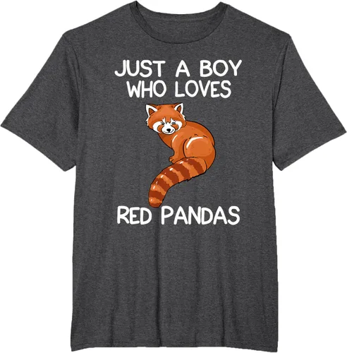 Vista 59 de Just A Boy Who Loves Red Pandas Gift - Camiseta con diseño de panda roja, Negro, S
