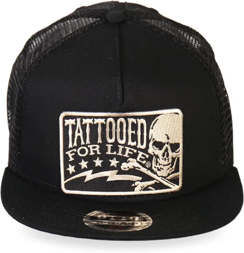 Vista 2 de Hot Leathers GSH2003 - Gorro de calavera y pernos tatuados para la vida, Negro