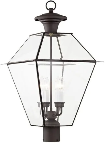 Vista 5 de Livex Lighting 2388-04 Westover - Cabezal de poste para exteriores con 4 luces, color negro