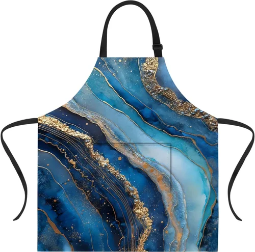 Vista 48 de ANNA QUEEN Delantal de Feliz Navidad para mujeres y hombres con bolsillos, delantal de muñeco de nieve, delantal de cocina ajustable para cocinero