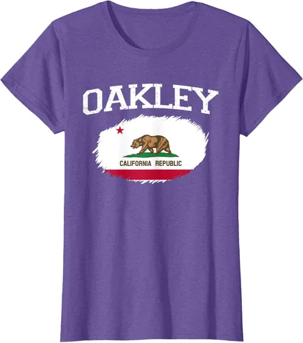 Vista 21 de OAKLEY CA CALIFORNIA Flag Vintage USA Sports Hombre Mujer Camiseta, Negro