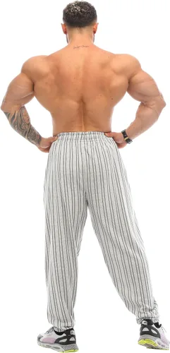 Vista 5 de BIG SAM SPORTSWEAR COMPANY Pantalones deportivos holgados con bolsillos para hombre, pantalones de gimnasio Oldschool