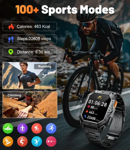 Vista 5 de LIGE Relojes inteligentes para hombres con más de 100 días de tiempo de espera