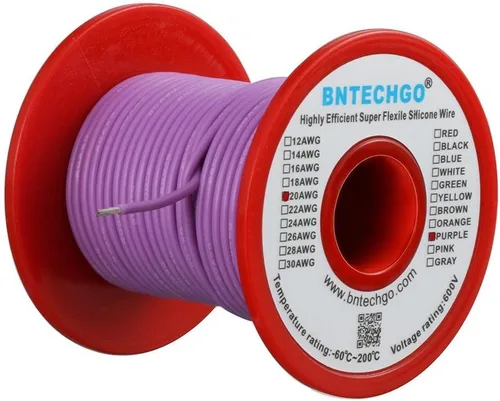 Vista 12 de BNTECHGO - Kit de cables de silicona de 7 colores calibre 20, cada uno de 25 pies de largo, cables de cobre estañado trenzados y flexibles