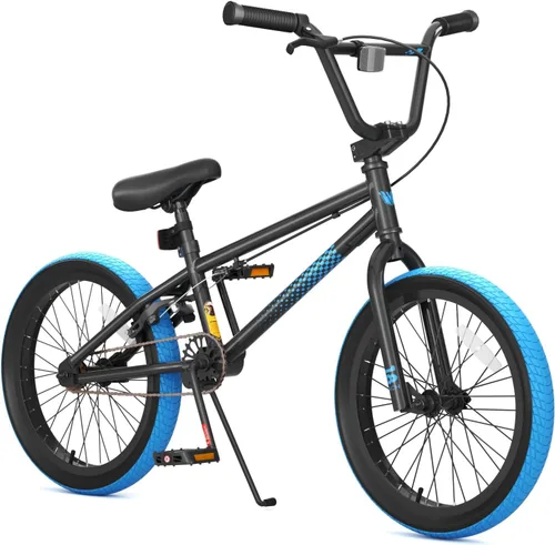 Vista 11 de 67i - Bicicleta BMX para niños de 18/20 pulgadas, bicicleta para niños de 8 a 12 años con freno U delantero y trasero, asiento ajustable, horquilla
