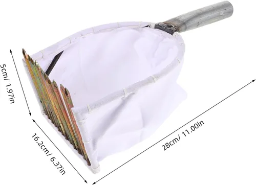 Vista 6 de Peine de recolección de bayas, herramienta de cosecha portátil, mango ergonómico, pala de bayas con bolsa, recogedor de rastrillo para arándano