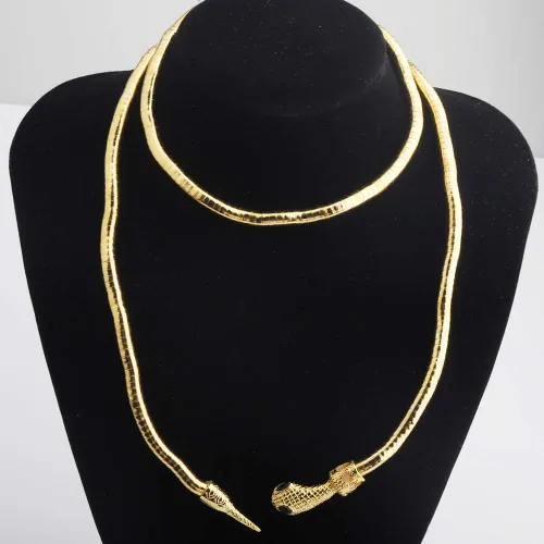 Vista 3 de KUIYAI Collar flexible de serpiente flexible y flexible con forma de serpiente pulsera de serpiente anillo de serpiente aretes de serpiente Metal No