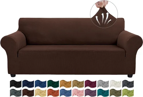 Vista 15 de Asnomy Fundas de sofá para sofá de 2 cojines, fundas elásticas para sofá biplaza, protector de mascotas, fundas de muebles para perros y gatos, tela