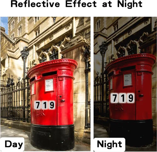 Vista 3 de 120 calcomanías reflectantes de números y letras para buzón, calcomanías autoadhesivas de 2 pulgadas con letras mayúsculas, calcomanías digitales