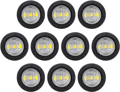 Vista 14 de TMH 30 piezas 3/4 pulgadas 10 luces ámbar + 10 luces rojas + 10 luces blancas, 3 LED, luces indicadoras de despeje, luces marcadoras laterales, mini
