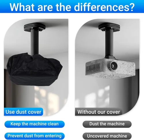 Vista 7 de Mini proyector para montaje en techo y exterior Projector Cover Is Made Of Uv-Resistant Oxford Cloth, Projector Dust shield Is Suitable