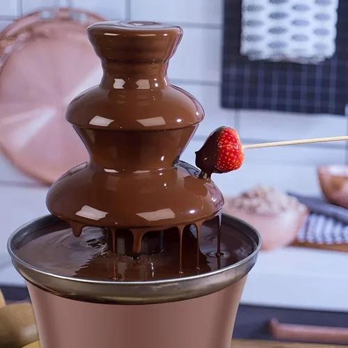 Vista 4 de Máquina eléctrica de fuente de chocolate con capacidad para fuente de fondue de chocolate de 10 onzas, máquina de fusión de acero inoxidable
