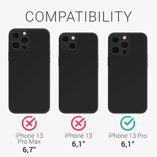 Vista 6 de kwmobile Funda compatible con Apple iPhone 13 Pro, funda de TPU suave con tarjetero y acabado de silicona, color verde bosque
