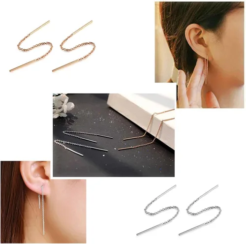 Vista 4 de Aretes de borla para mujer, cadena de discoteca, aretes colgantes para boda, dama de honor, para fiesta