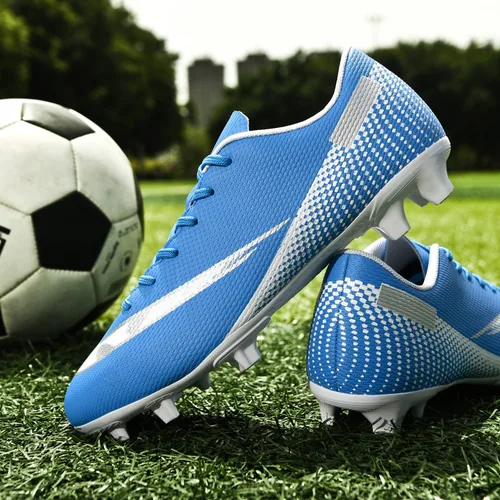 Vista 5 de Aiqzsh Zapatos deportivos de fútbol para hombre, zapatos de fútbol profesionales transpirables para deportes al aire libre, correr, competición
