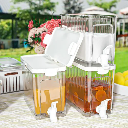 Vista 7 de Dispensador de agua de cubo de jugo 3.5L,Cubo de agua fría para bebidas de refrigerador,Dispensadores de bebidas heladas