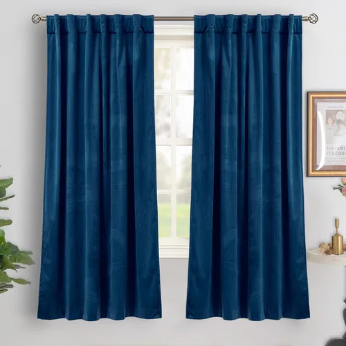 Vista 43 de BGment Cortinas de terciopelo rosa polvoriento, 2 paneles de 84 pulgadas, 2 paneles para sala de estar, aislamiento térmico de lujo, reducen