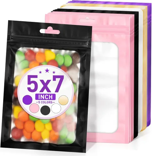 Vista 43 de ANZNKU 50 piezas 7 cm x 23 cm Bolsas holográficas para bolígrafos Bolsas de embalaje para bolígrafos Bolsa resellable a prueba de olores