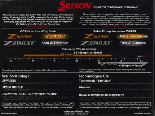 Vista 3 de Srixon Z-Star pelotas de golf Blanco puro