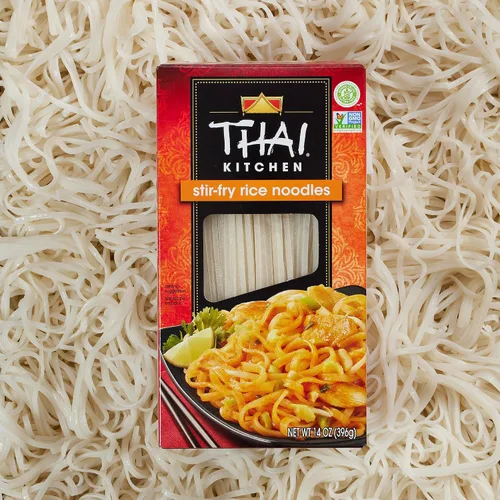 Vista 10 de Thai Kitchen Fideos de arroz salteados, sin gluten, sin OMG, dos ingredientes, cocción rápida, para Pad Thai y otros platos salteados, 14 onzas