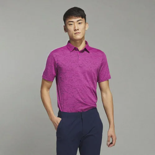 Vista 9 de adidas Polo de golf jacquard texturizado para hombre, Blanco