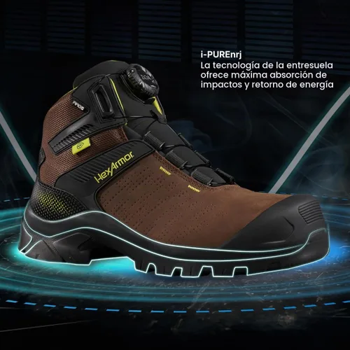 Vista 9 de HexArmor Botas de seguridad profesionales Xbase: impermeables, protección metatarsiana y opciones de cuero negro, puntera compuesta con Marrón