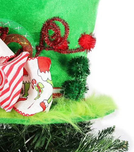 Vista 4 de PARTY KNIGHT Adorno para la Copa del Árbol de Navidad Grinch - Decoración de Árbol Hecha a Mano, Adorno para la Copa del Árbol Grinch