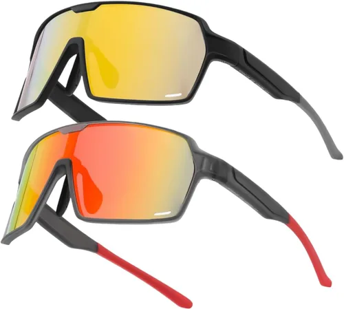 Vista 9 de Karsaer Lentes de sol deportivos de gran tamaño para hombres y mujeres, lentes de protección UV de marco grande, ideales para béisbol, correr