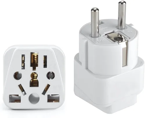 Vista 19 de Toptekits - Paquete de 2 adaptadores universales de enchufe de viaje, tipo B de EE. UU., convertidor de enchufe internacional a Estados Unidos Blanco