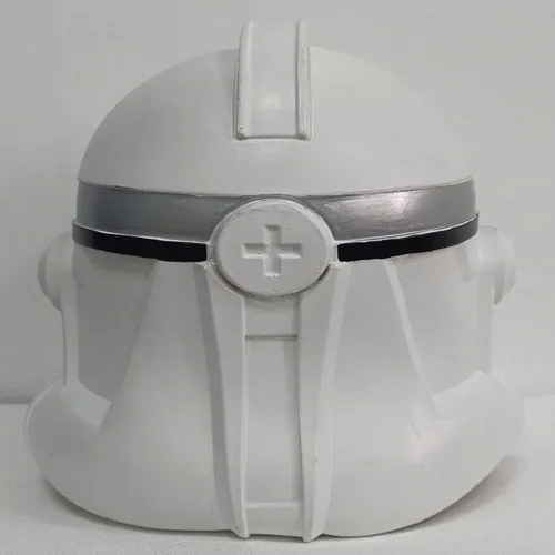 Vista 3 de Máscara de látex para casco de soldado clon, accesorios de disfraz de Halloween, accesorios de cosplay, Azul, Tamaño único