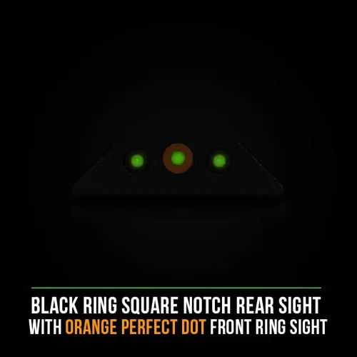 Vista 5 de Night Fision Tritium Night Sight Set for Glock 42/43/43X - Perfect Dot Front Sight with Added Daytime Ring - Front Ring Color Options - Various