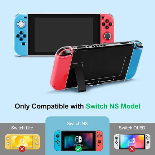 Vista 2 de JINGDU Funda protectora compatible con Switch NS 2017, accesorios de cubierta de TPU acoplable para consola de interruptores y Grip Joy-Con