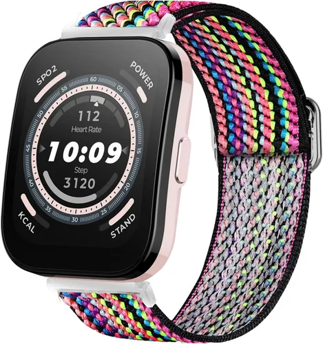 Vista 7 de Compatible con Amazfit Bip 5 Band, Lamshaw 0.866 in elástico correa ajustable compatible con Amazfit Balance / Bip 5 / Cheetah Pro / Cheetah / GTR
