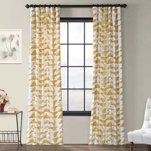 Vista 15 de HPD Half Price Drapes Cortinas florales de algodón de lujo con estampado de 84 pulgadas de largo (1 panel), modernas cortinas de oscurecimiento